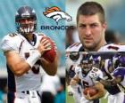 Rozgrywający Tim Tebow grał w piłkę nożną w Denver Broncos.