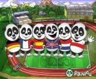 Kilka Panfu panda koszulki niektórych drużyn narodowych