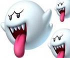 Boo z Super Mario Bros gry. Boos są widmowej istoty z ostrymi zębami i języków długo