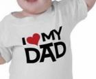 Baby z koszulce z napisem I love mój tata