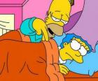 Homer i Marge w łóżku
