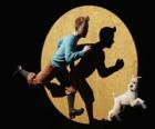 Tintin z jego pies Miluś pracy