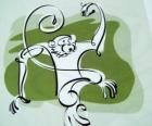 Małpa, znak Monkey, Monkey roku w chińskiej astrologii. Dziewiąty z dwunastu zwierząt 12-letni cykl chińskiego zodiaku