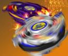 Tyson Beyblade, walczy bąk z Dragoon. Dragoon jest bestia Tyson bit