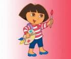 Dora poznaje świat z pędzla i palety kolorów