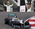 Nico Rosberg świętuje zwycięstwie w Grand Prix Chin (2012)