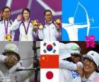 Reprezentacja Łucznictwo kobiet dekoracji, Korei na południu, Chin i Japonii - London 2012 -