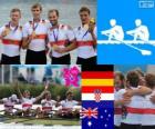 Dekoracji wioślarstwo czwórka scull mężczyzn, Niemcy, Chorwacji i Australii - London 2012 -