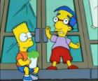 Bart Simpson i Milhouse Van Houten, dwóch wielkie przyjaciół