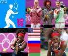 Kobiety Single tenis dekoracji, Serena Williams (USA), Maria Sharapova (Rosja) i Victoria Azarenka (Białoruś) - London 2012-
