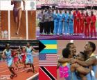 Lekkoatletyka 4 x 400 m mężczyzn podium, Wyspy Bahama, Stanów Zjednoczonych i Trynidad i Tobago, Londyn 2012