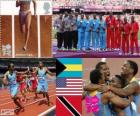 Lekkoatletyka 4 x 400 m mężczyzn podium, Wyspy Bahama, Stanów Zjednoczonych i Trynidad i Tobago, Londyn 2012