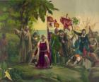 Krzysztofa Kolumba mieczem bierze w posiadanie nowych ziem