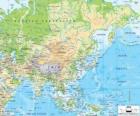Mapa Rosji i Azji. Kontynencie azjatyckim jest największym i najbardziej zaludnione ziemi