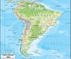 Mapa Ameryki Południowej jest również za subkontynent Ameryki