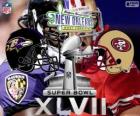 Super Bowl 2013. San Francisco 49ers vs Baltimore Ravens. Superdome, Nowym Orleanie