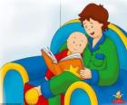 Kajtuś czyta książkę z ojcem