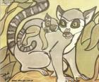 Lemur jej dziecko. Rysunek z Julieta Vitali