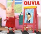 Olivia mały świnia malowanie obrazu