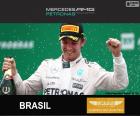 Nico Rosberg świętuje swoje zwycięstwo w Grand Prix Brazylii 2015