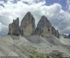 Tre Cime di Lavaredo, jedną z grup górskich znany z Alp, Włochy