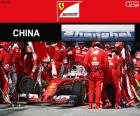 Sebastian Vettel, drugi w Grand Prix Chin 2016 z jego Ferrari