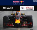 Daniel Ricciardo, drugi w 2016 Grand Prix Monako z jego Red Bull