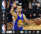 2016 NBA Finals, 4 mecz, Golden State Warriors 108 - Cleveland Cavaliers 97