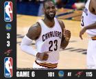 2016 NBA Finals, 6 mecz, Golden State Warriors 101 - Cleveland Cavaliers 115