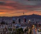 Zachód słońca w Barcelona