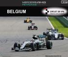 Lewis Hamilton, trzeci w 2016 Grand Prix Belgii z jego Mercedes po wyprowadzenia z ostatniej pozycji