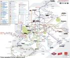Mapa metra w Madrycie, z 301 stacje, 13 linii o długości 294 km