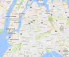 Mapa miasta Nowy Jork, z częścią jego pięciu gmin (Bronx, Brooklyn, Manhattan, Queens i Staten Island)