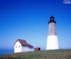 Latarnia morska na Point Judith, w hrabstwie Washington w stanie Rhode Island, Stany Zjednoczone