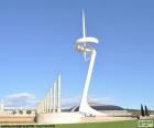 Montjuic telecommunications tower został zaprojektowany przez architekta Santiago Calatrava i został zbudowany w latach 1989-1992 w pierścień olimpijski na Montjuïc w Barcelonie