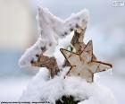 Hotel częściowo pokryte śniegiem drewniane Christmas