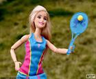 Popularnej lalki Barbie, gry mecz tenisowy