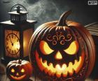 Dwie upiorne dynie na Halloween