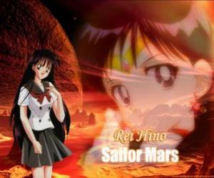 Układanka Rei Hino zmienia się w Sailor Mars, Czarodziejka z Marsa