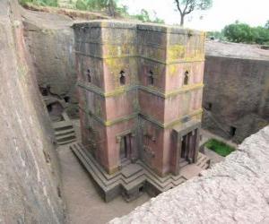 Układanka Rock ciosowych kościołów Lalibeli w Etiopii.