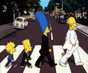 Układanka Rodzina Simpsonów po drugiej stronie ulicy bardzo eleganckie