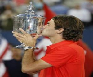 Układanka Roger Federer odrobina trofeum