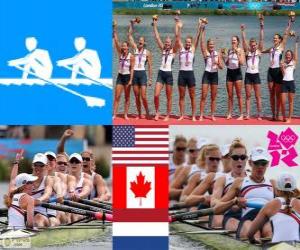 Układanka Rowing kobiet coxed osiem dekoracji, Stanami Zjednoczonymi, Kanadą i Niderlandy - London 2012 -