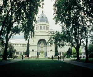 Układanka Royal Exhibition Building i Carlton Gardens, zaprojektowany przez architekta Józefa Reed. Australia