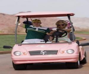 Układanka Ryan Evans (Lucas Grabeel), Sharpay Evans (Ashley Tisdale) w samochodzie golf