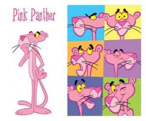 Układanka Różowa Pantera, elegancki antropomorficzne pantera z udziałem wielu zabawnych przygód