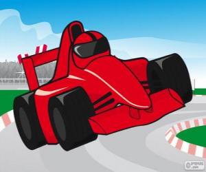 Układanka Samochodów wyścigowych F1 czerwony