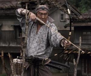 Układanka Samurai strzelanie łuk