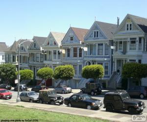Układanka San Francisco wiktoriańskich domów