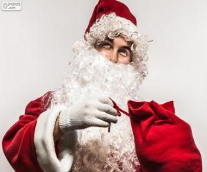 Układanka Santa Claus zadowolony Boże Narodzenie prezenty